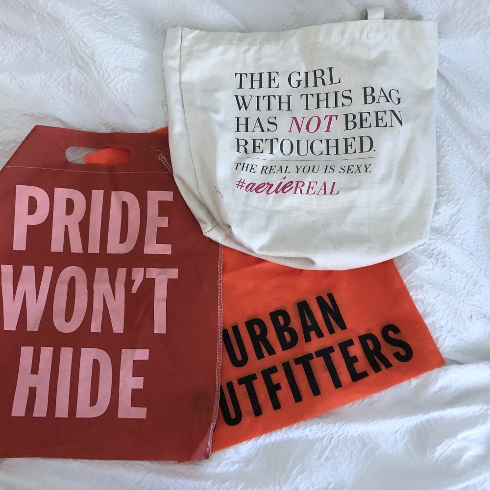 Assorted reusable bags - Urban Outfitters & Aerie